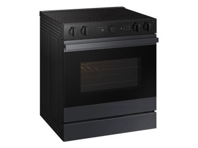 30" Samsung Electric Slide In True Convection Range in Matte Black Steel - NSE6DG8500MTAC